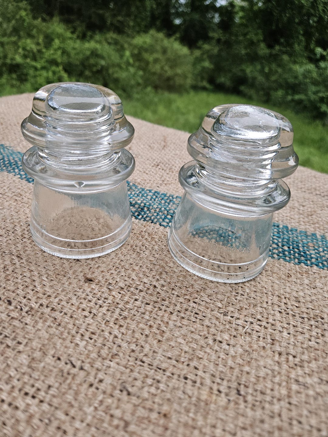 Hemingray 17 Vintage Glass Insulator Lot of 2 Hemingray 17 Clear Insulators Chippy ...