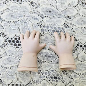 Pair of Doll Hands Vintage Bisque Porcelain Arms
