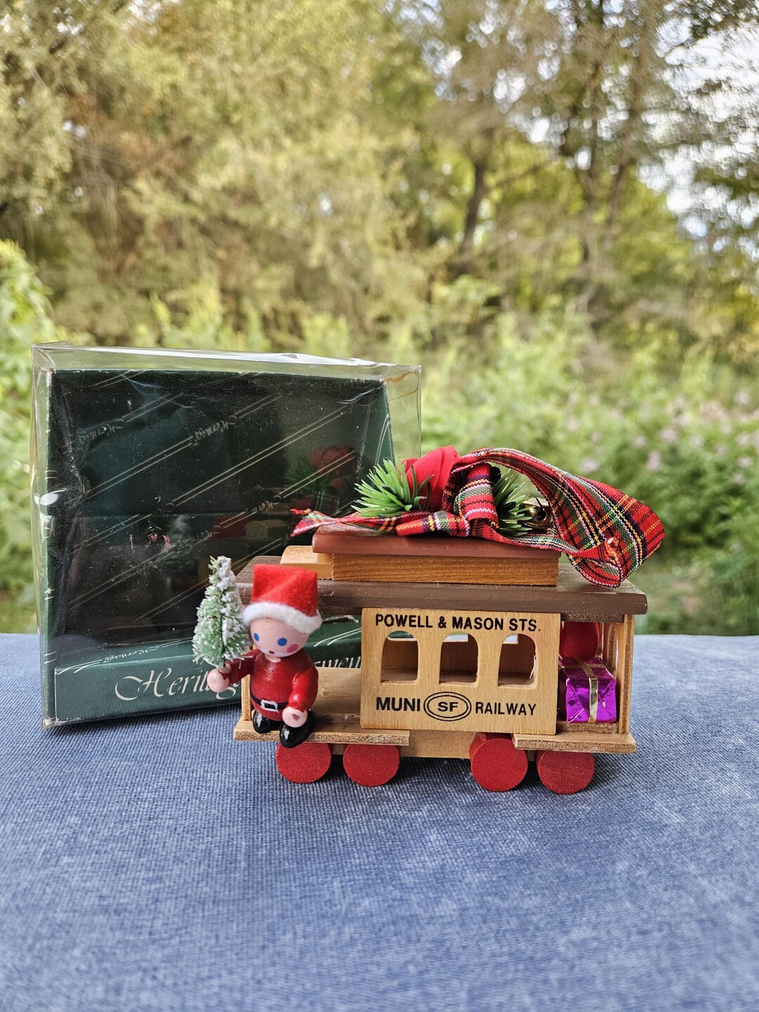 Cable car christmas ornament