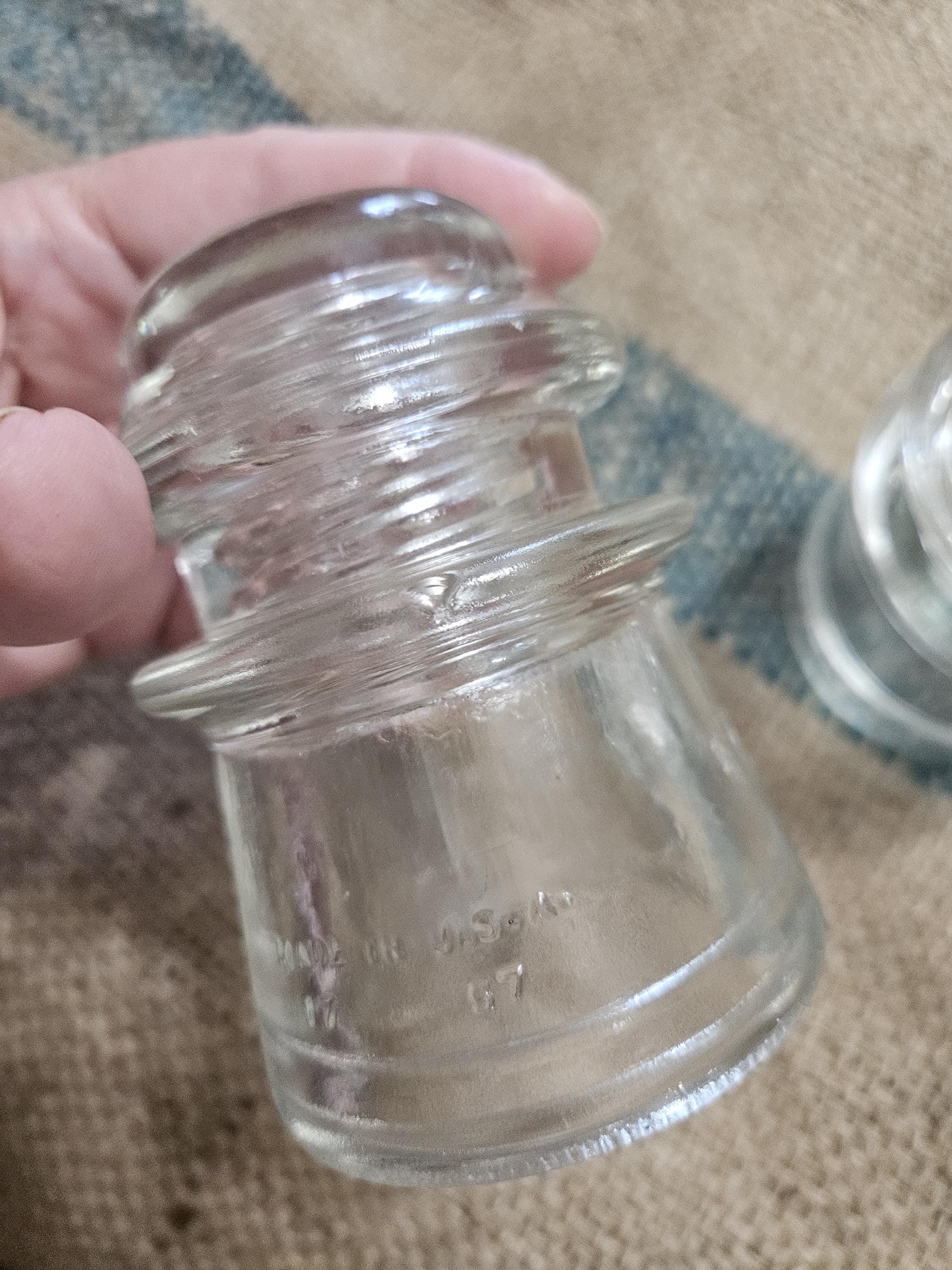 Hemingray 17 Vintage Glass Insulator Lot of 2 Hemingray 17 Clear Insulators Chippy ...