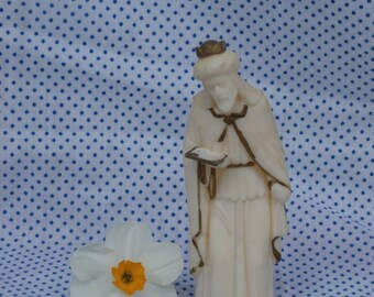 Vintage King Balthasar Figure for a Nativity Set, Ivory White Plastic, Hong Kong ART Plastics