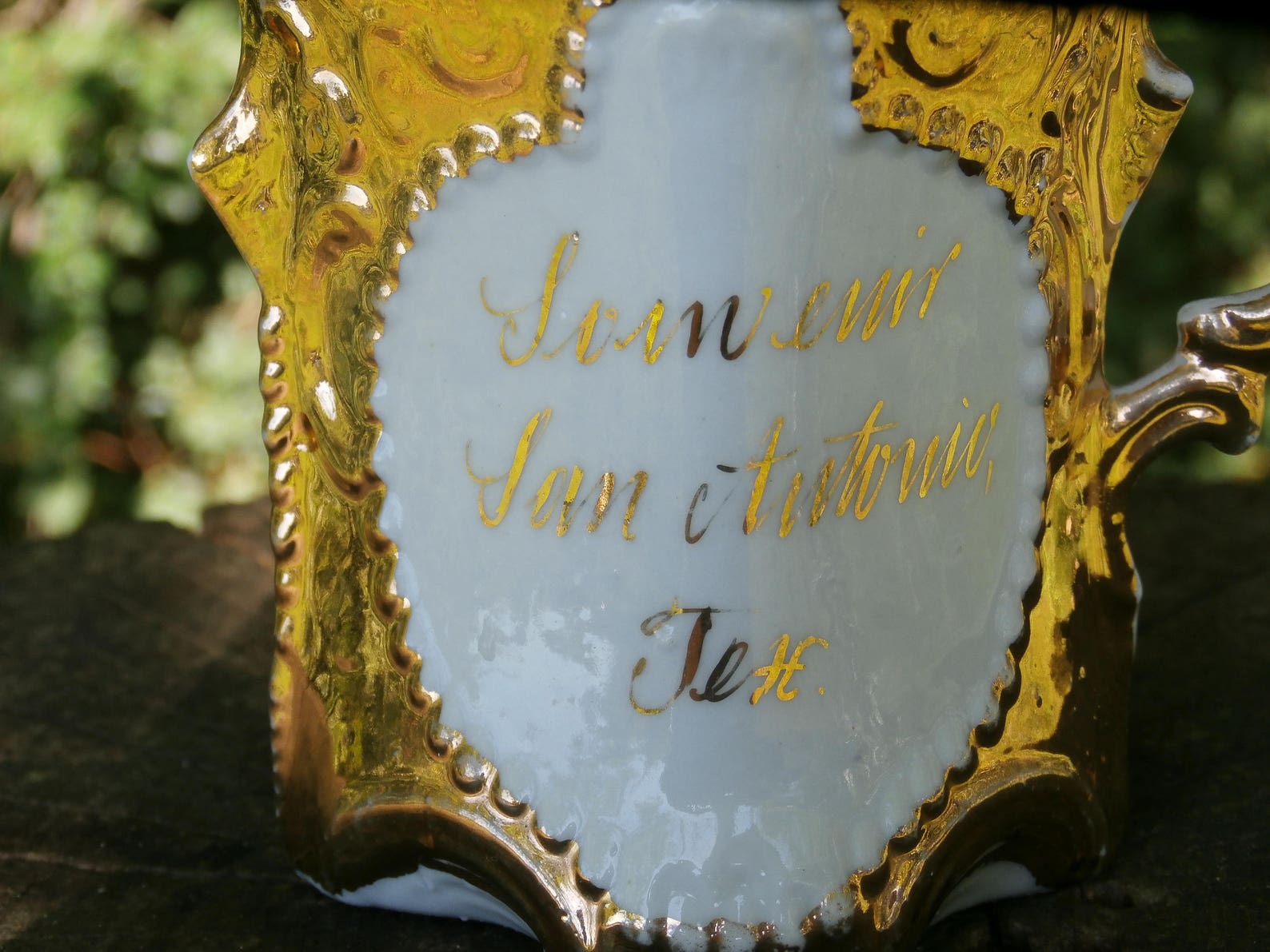 San Antonio Texas Antique Souvenir Porcelain Mug Ornate Gilt Etsy