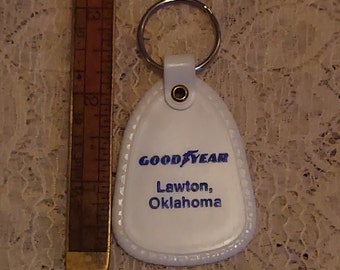 Goodyear Tires Vintage Advertising Keychain from Lawton Oklahoma