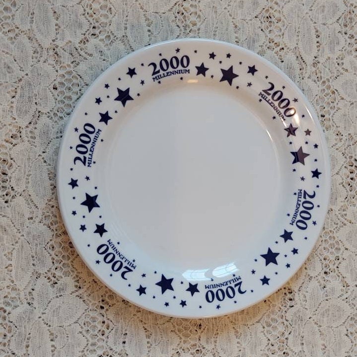 食器   Millennium Plate 2000 Vintage Year 2000 Millennium Restaurant Ware Plate by Libbey - Etsy