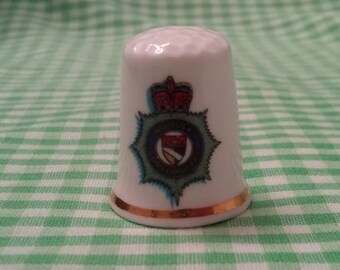 Vintage Thimble Norfolk Constabulary 150 Year Anniversary 1989 Commemorative English Police Themed M. G. Fine Bone China