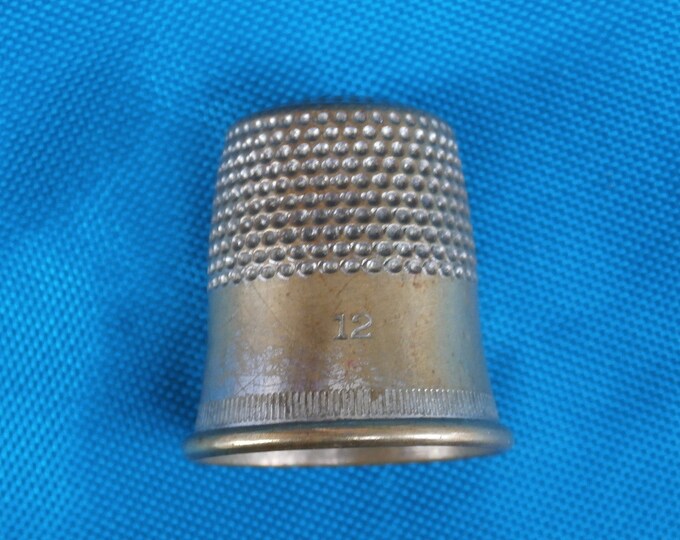 Vintage Brass Thimble Aged and Worn Size 12 Metal for Etsy