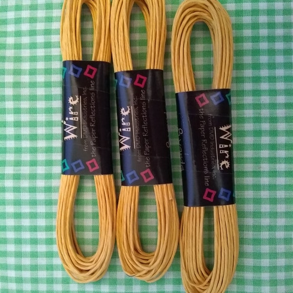 Yellow Paper Wire 3 Hanks Paper Covered Wire 24 Yards Total Craft Supply