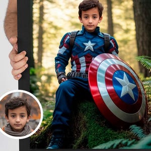 Retrato de superhéroe personalizado, retrato infantil personalizado, retrato de bebé personalizado, arte mural infantil personalizado, regalo de cumpleaños para niños y niñas, niños pequeños