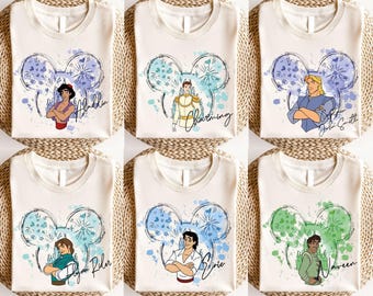 Disney Princes Characters Shirt, Aladdin Charming Flynn Rider Eric Nareen Beast Shirt, Disney Prince Shirt, Disneyland Family Matching Shirt