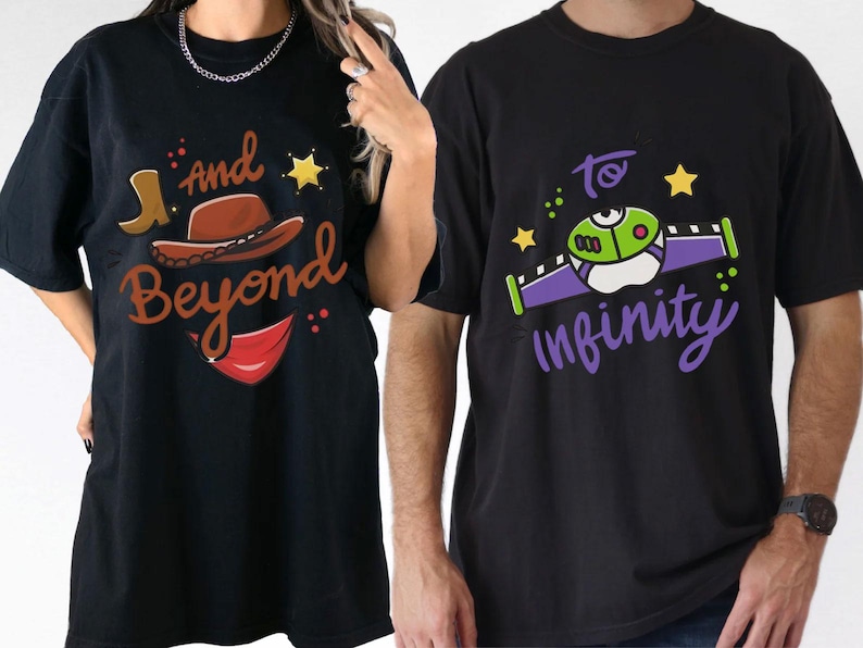 Disney Toy Story Couple Shirt, Toy Story Buzz And Jessie Tee, Disney Couple Shirt, Pixar Disney Matching tshirt, Disney Birthday Trip Tee image 3