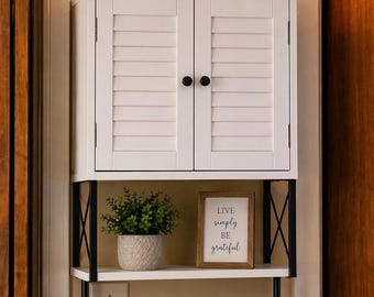 Wooden Medicine Cabinet with 2 Doors | Medicine Cabinet | Display Cabinet | Wood Wall Cabinet | Bathroom Storage | Kitchen Cabinet