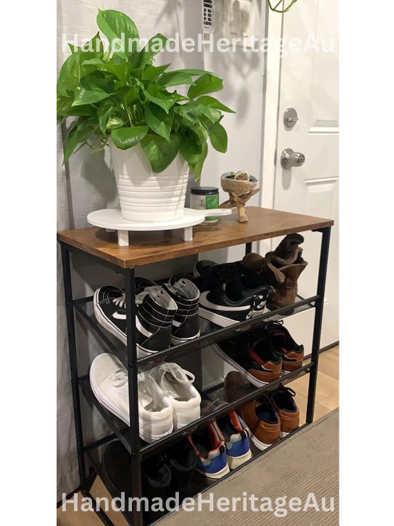 Wood Metal Shoe Organizer Entryway Shoe Rack Shoe Organizer