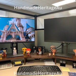 Wood Dual Monitor Stand Riser | Walnut Monitor Stand | Monitor Stand Riser | Monitor Riser | Desktop Organizer | Desktop Stand