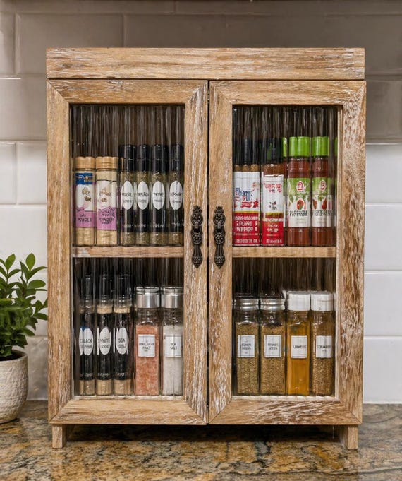 Wooden Countertop Organizer Cabinet | Perfume Organizer | Storage Cabinet | Display Case | Vanity Storage | Essential Oil Rack