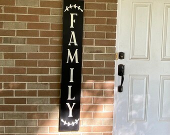 Hand Painted "Family" Welcome Sign: Farmhouse Front Porch Decor