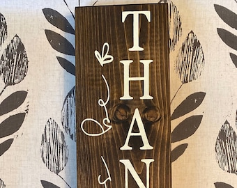 Wood sign Always Be Thankful Fall Decor - Porch Decor Wood Sign - Stained Vertical Sign - Patio Deck Farmhouse Decorate For Fall Pumpkins