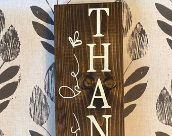 Always Be Thankful Wood Sign: Stained Fall Porch Decor