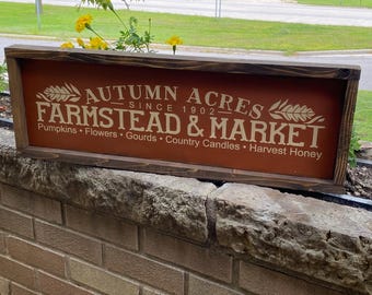 Rustic Fall Market Wooden Fall Sign – Autumn Acres Porch Decor