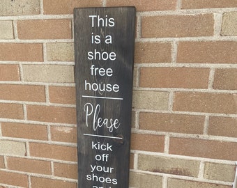 No Shoes Wood Sign: Rustic Farmhouse Front Porch Decor
