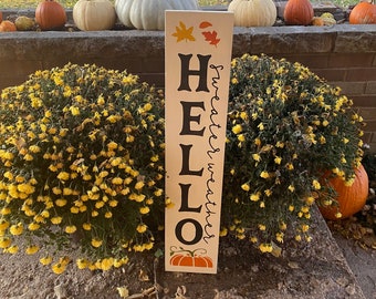 Fall Porch Sign: Hello Sweater Weather, Rustic Farmhouse Decor