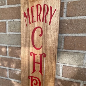 Merry Christmas Porch Sign, Hand-painted Wood Sign, Farmhouse Christmas Decor, Front Door Entryway, Rustic Primitive Country Christmas