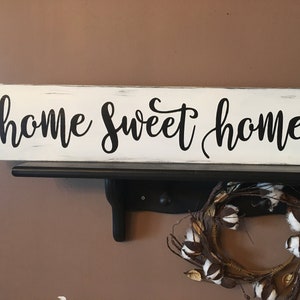 Home Sweet Home - Hand Made Wood Sign - Stained Wood Sign - Rustic Wood Sign - Farmhouse Decor - Country Home Decor Est Sign - 6" x 24"