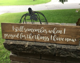 Handmade Walnut Stained Wood Sign: Inspirational Farmhouse Decor (24 x 5.5)