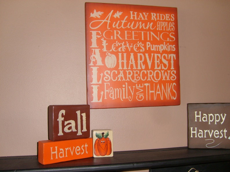 FALL Sign / Fall Decor / Wood Sign / Home Decor /Fall Sign / Autumn Pumpkins Harvest / Halloween Decor / Thanksgiving Sign / 12 x 12 image 5