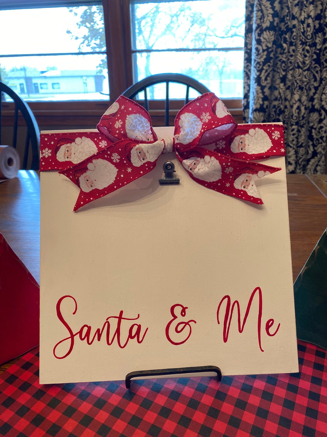 Christmas Picture Frame Santa & Me Christmas Frame Hand Painted Wood