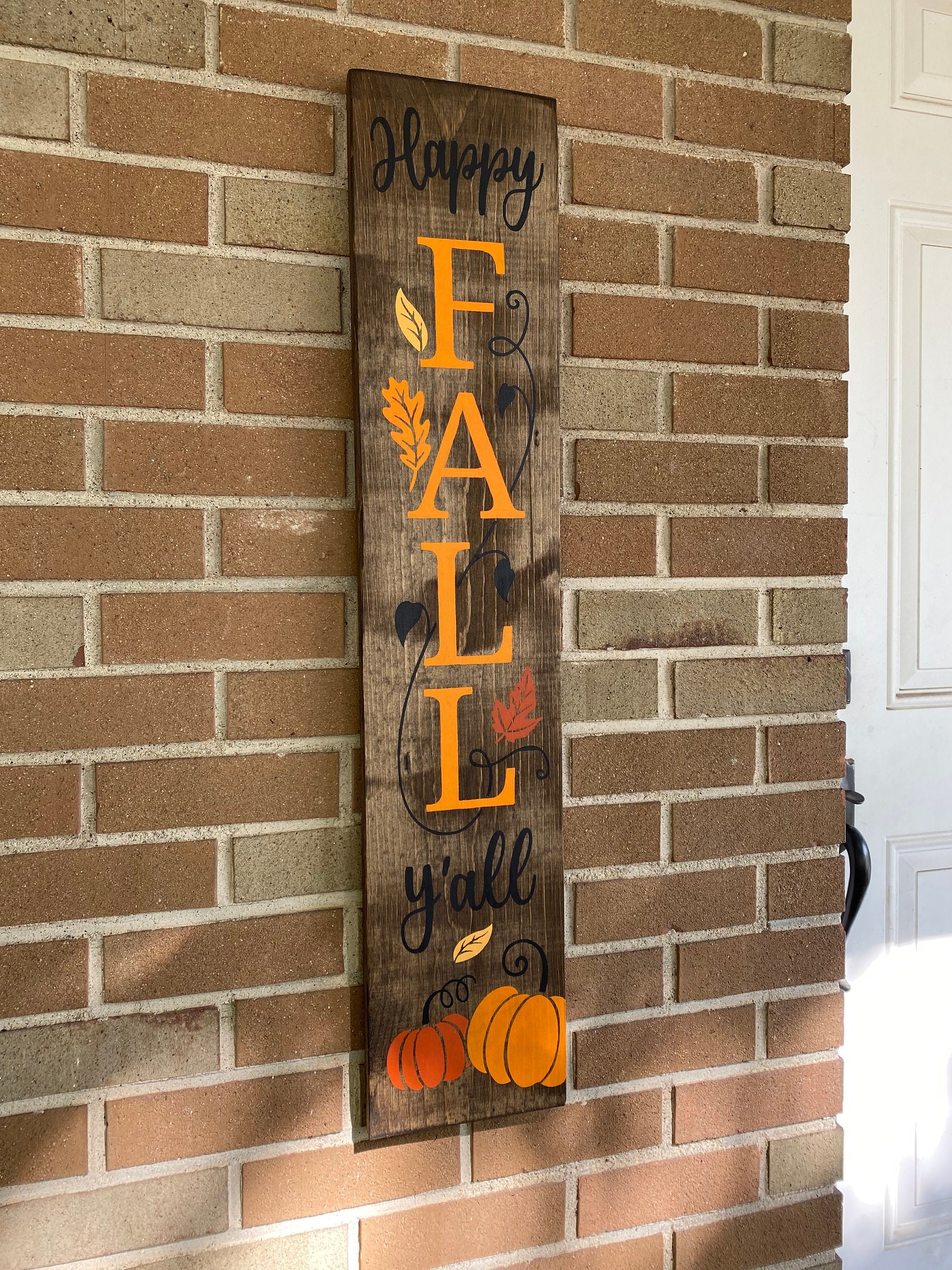Hand-painted Fall Porch Sign: Stained Wood Harvest Decor - Etsy