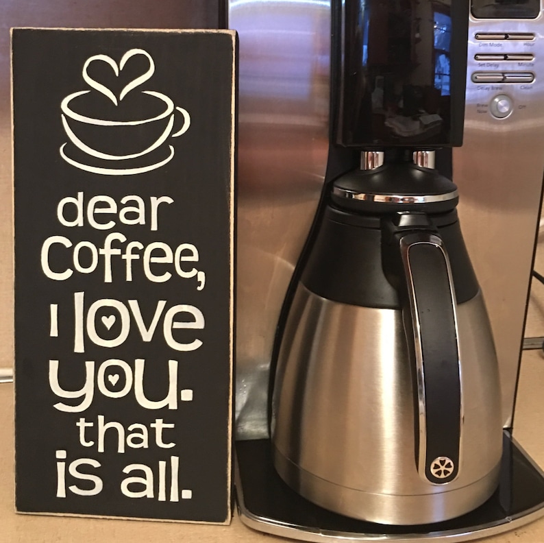 Coffee Bar Wood Sign: Rustic Farmhouse Kitchen Decor (6" x 12") bild 1