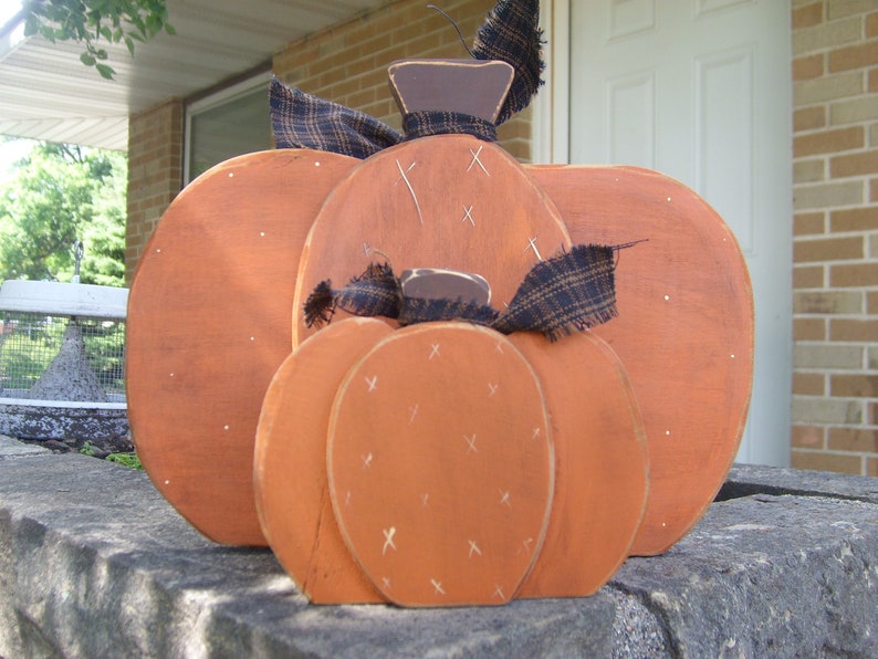 FALL Pumpkins , Fall Decor , Shelf Sitter Pumpkins , Thanksgiving Decor , Pumpkins Pumpkins , Wood Sign , Primitive Rustic , Halloween image 2