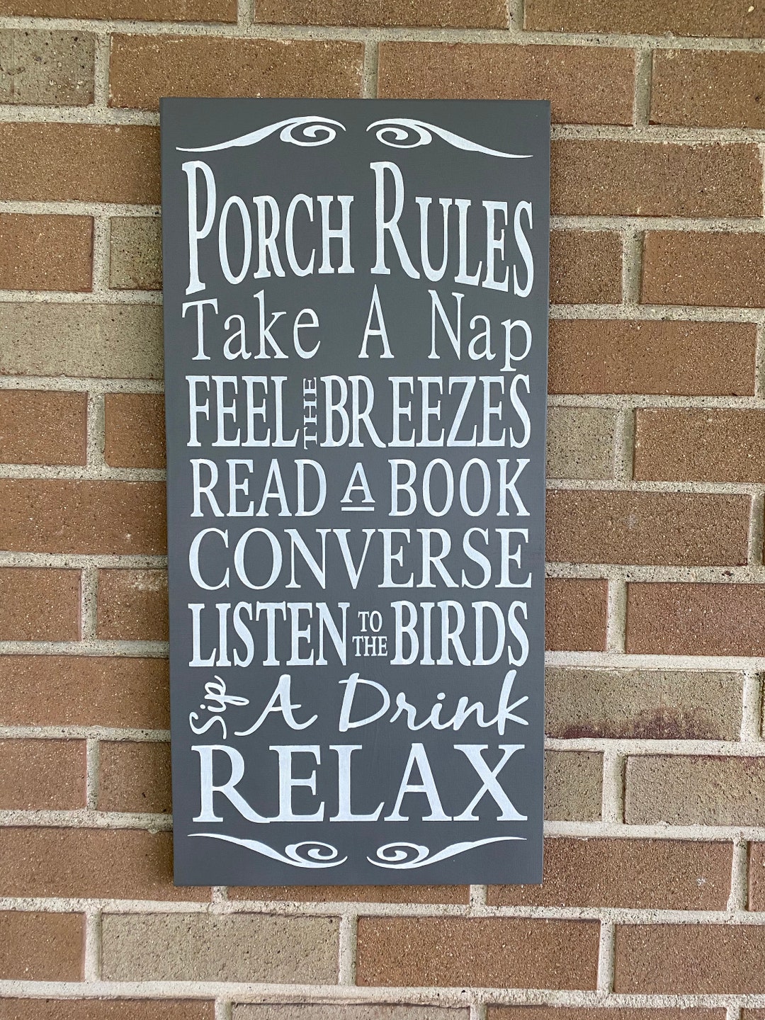 Porch Rules Wood Sign , Primitive Wood Sign , Porch Patio Decor