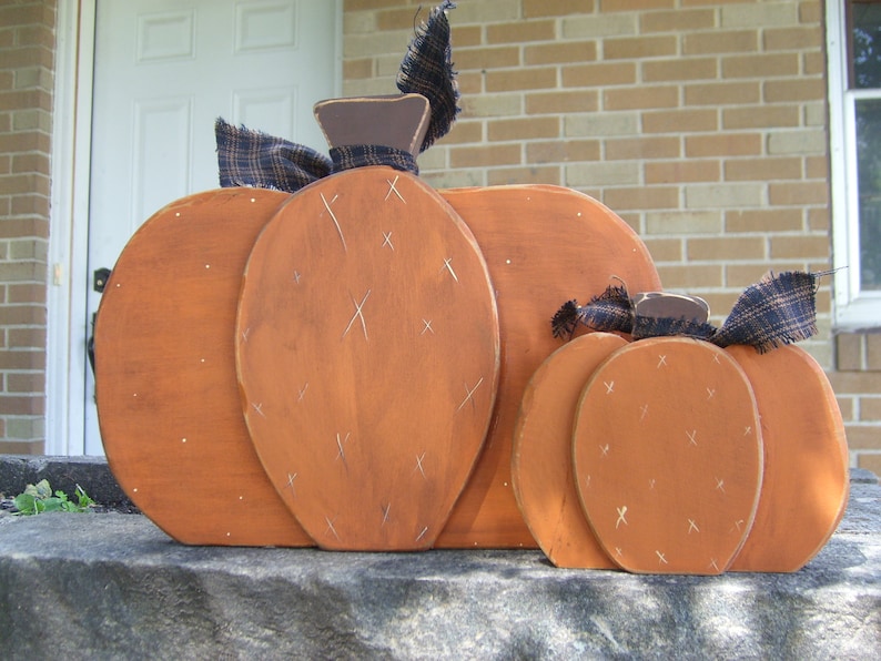 FALL Pumpkins , Fall Decor , Shelf Sitter Pumpkins , Thanksgiving Decor , Pumpkins Pumpkins , Wood Sign , Primitive Rustic , Halloween image 1