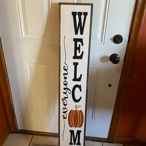 Thanksgiving Fall Porch Welcome Pumpkin Sign Everyone - Etsy