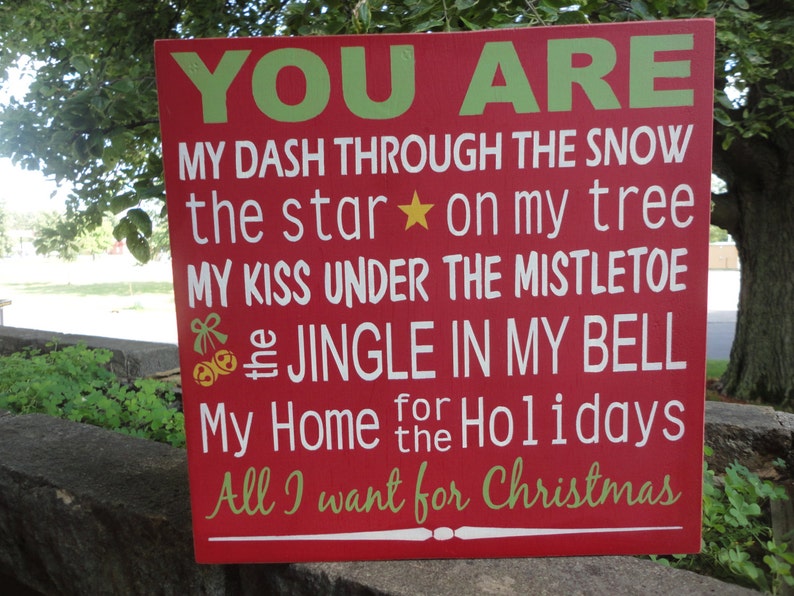 You Are My Dash Through The Snow Christmas Sign , Christmas Decor , Wood Christmas Sign , Farmstyle Christmas Decor , Home Decor 12 x 12 image 2