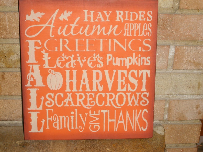 FALL Sign / Fall Decor / Wood Sign / Home Decor /Fall Sign / Autumn Pumpkins Harvest / Halloween Decor / Thanksgiving Sign / 12 x 12 image 4