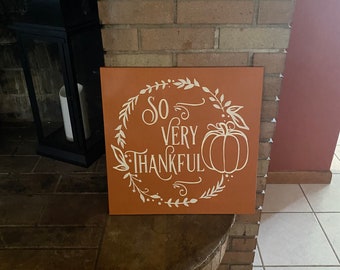 Fall Welcome Sign "So Very Thankful" Fall Autumn Season Decor, Wood Sign Fall Home Decor, Fall Harvest Thankful Grateful Blessed Handmade