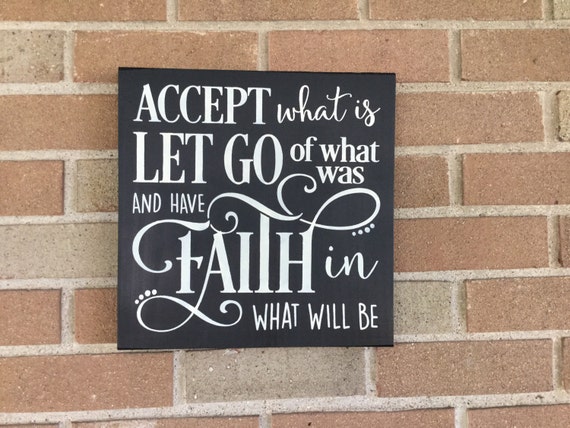 Hand Painted Wood Sign: Inspirational Faith Quote, Rustic Decor (12"x12)