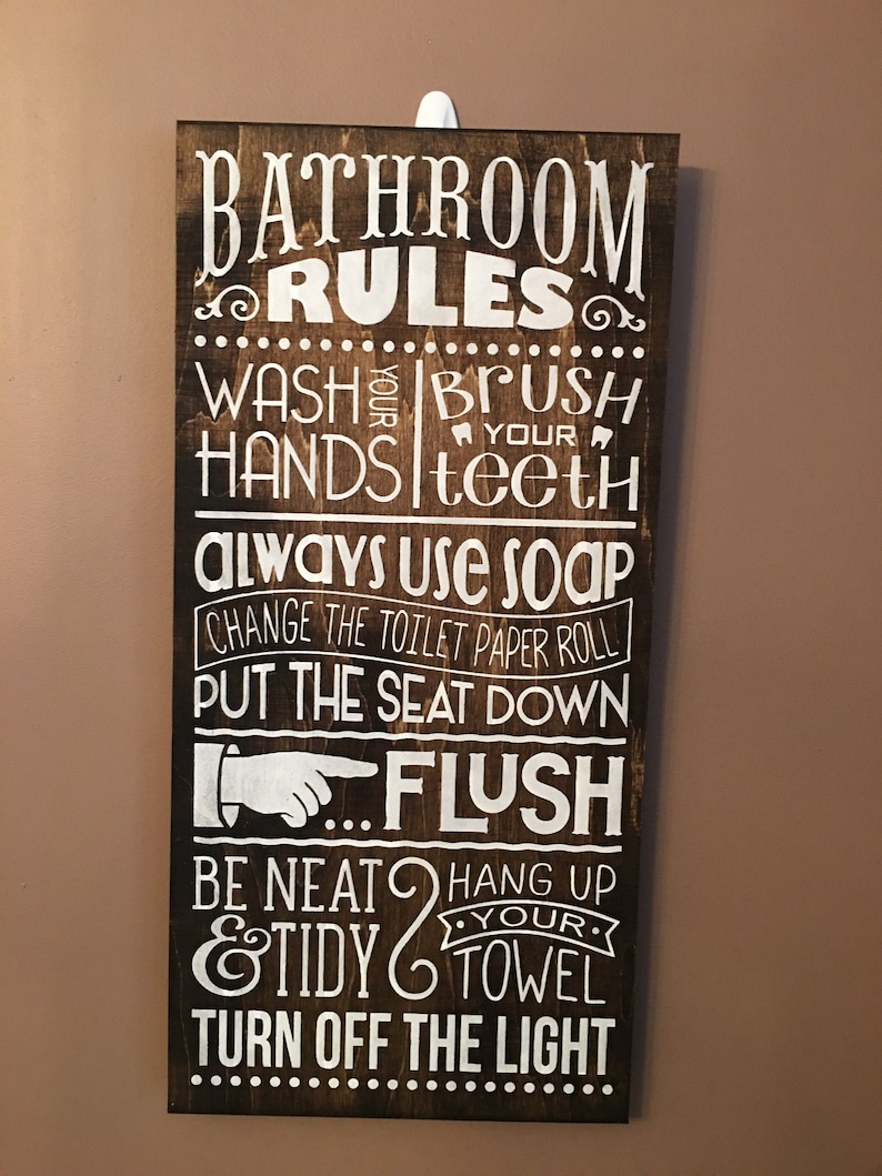 Bathroom Decor Bathroom Rules Sign Home Decor Bathroom | Etsy