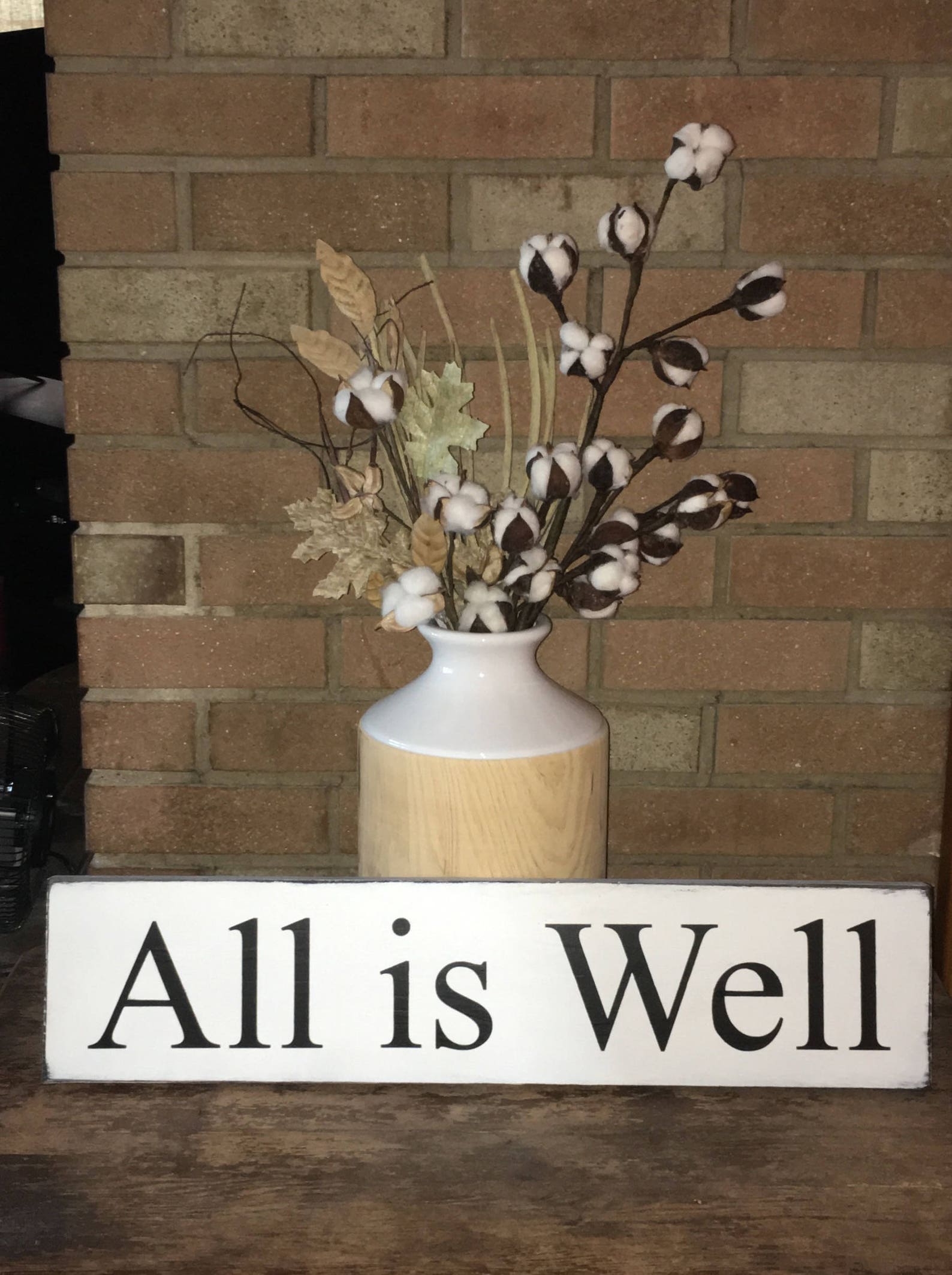 All Is Well Rustic Wood Sign Hand Painted Sign Inspirational Etsy