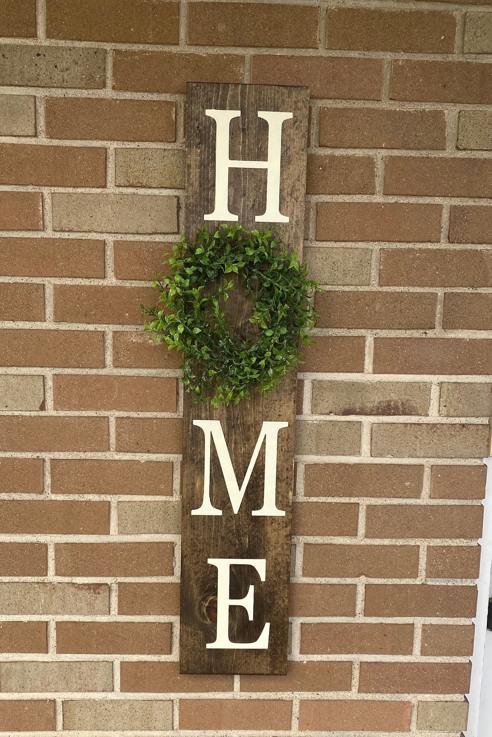 Wooden, Handmade Home Sign, home Sign With Faux Wreath, Farmhouse Porch Sign, 3ft Home Sign