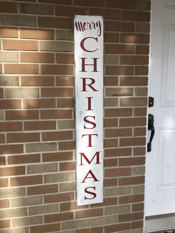 Merry Christmas Rustic Wood Sign Tall Large Painted Door | Etsy