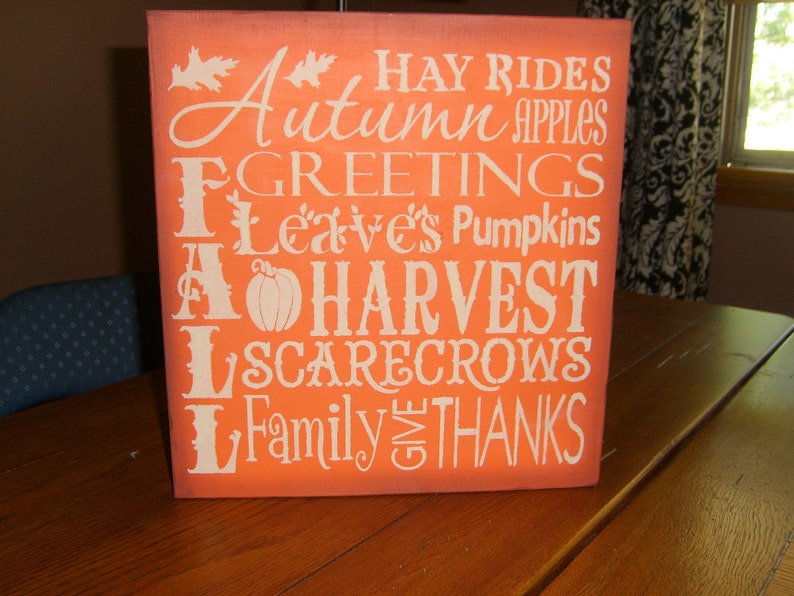 FALL Sign / Fall Decor / Wood Sign / Home Decor /Fall Sign / Autumn Pumpkins Harvest / Halloween Decor / Thanksgiving Sign / 12 x 12 image 3