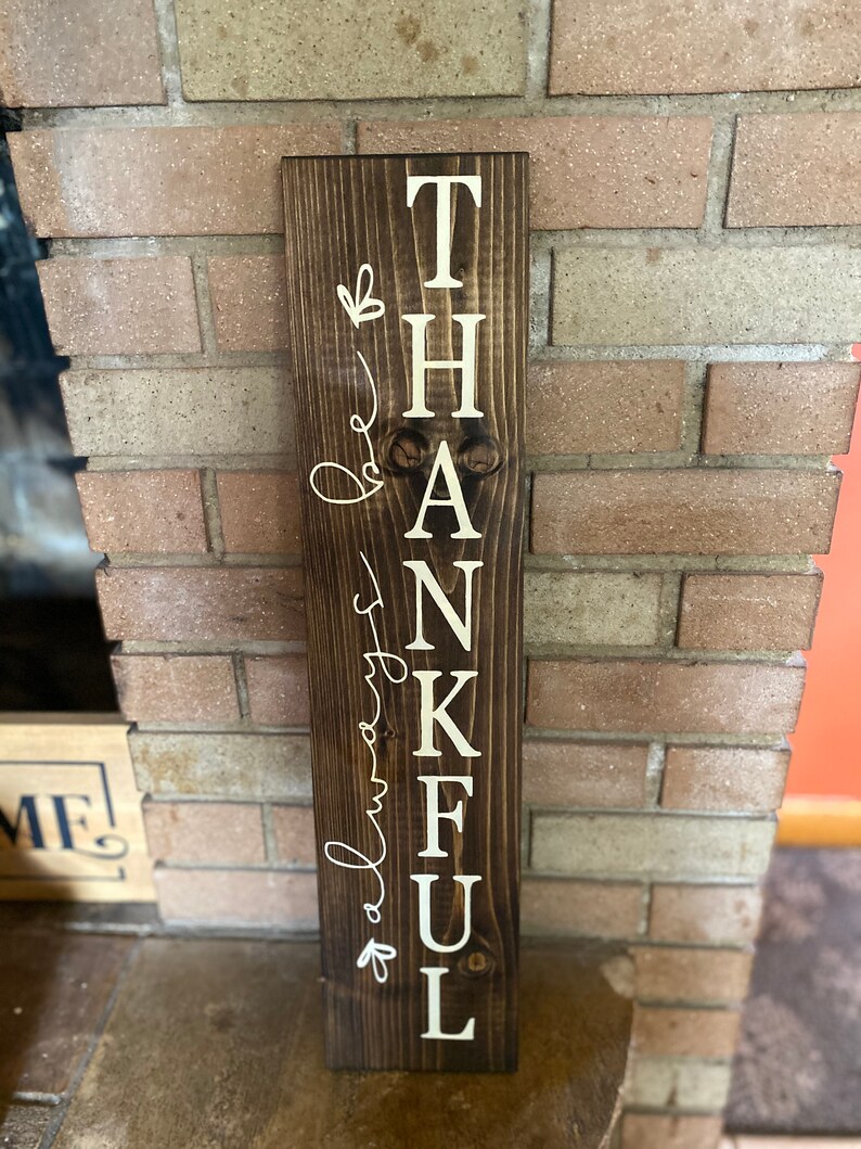 Wood Sign Always Be Thankful Fall Decor Porch Decor Wood | Etsy