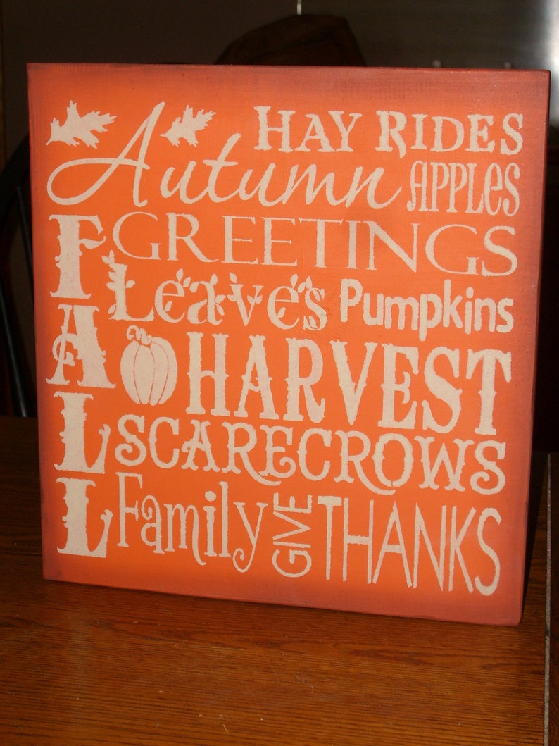 FALL Sign / Fall Decor / Wood Sign / Home Decor /Fall Sign / Autumn Pumpkins Harvest / Halloween Decor / Thanksgiving Sign / 12 x 12 image 2