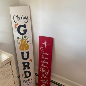 Nativity Christmas Porch Sign: O Come Let Us Adore Him Wood Decor bild 8
