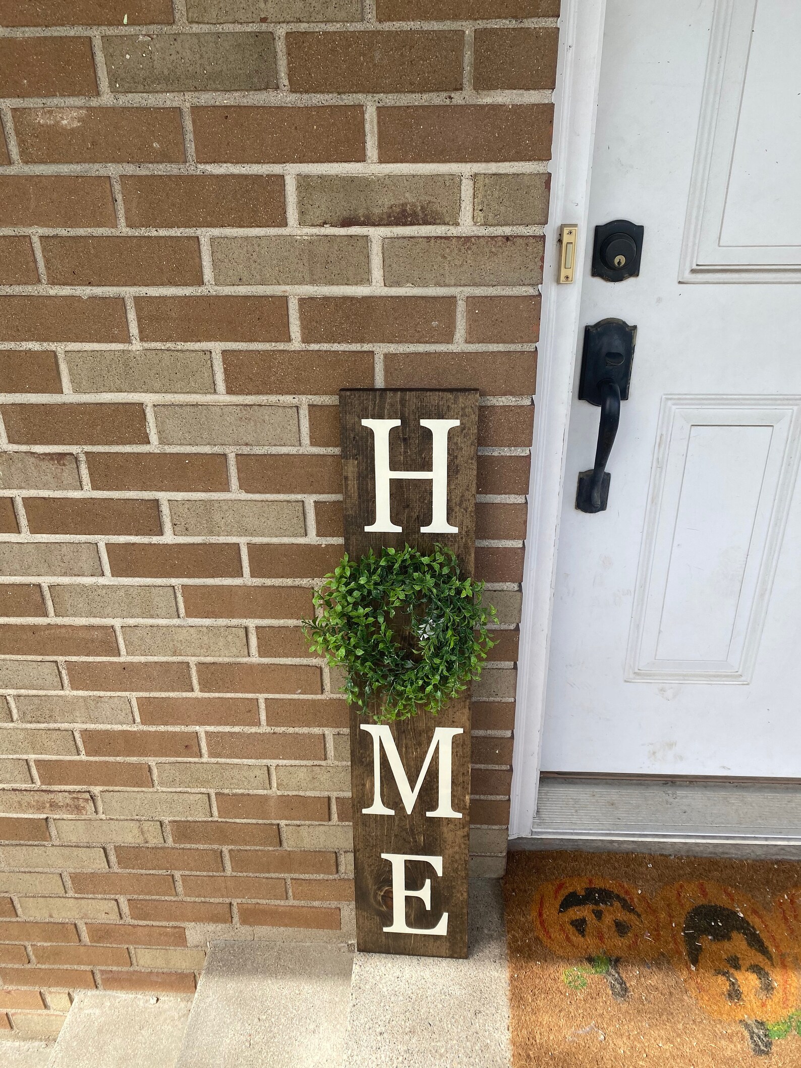Wooden, Handmade Home Sign, home Sign With Faux Wreath, Farmhouse Porch Sign, 3ft Home Sign