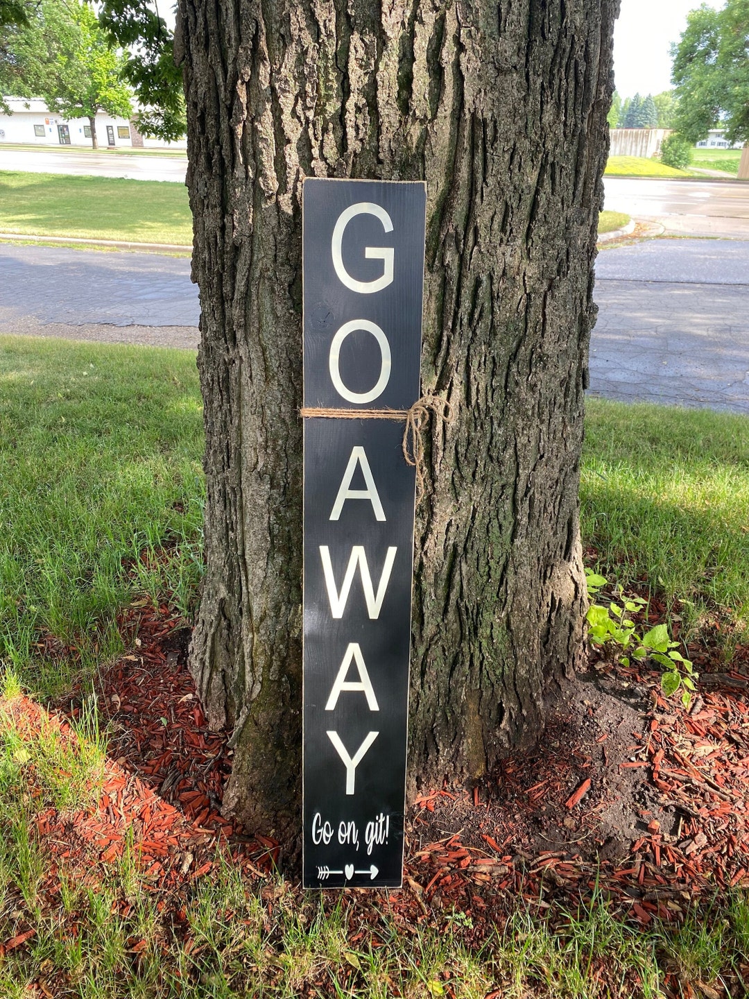 Funny 'go Away' Hand-painted Wood Porch Sign: Rustic Farmhouse Decor - Etsy