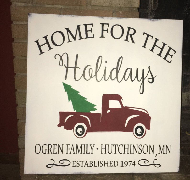 Home for the Holidays Christmas Sign Wood Sign Personalized - Etsy